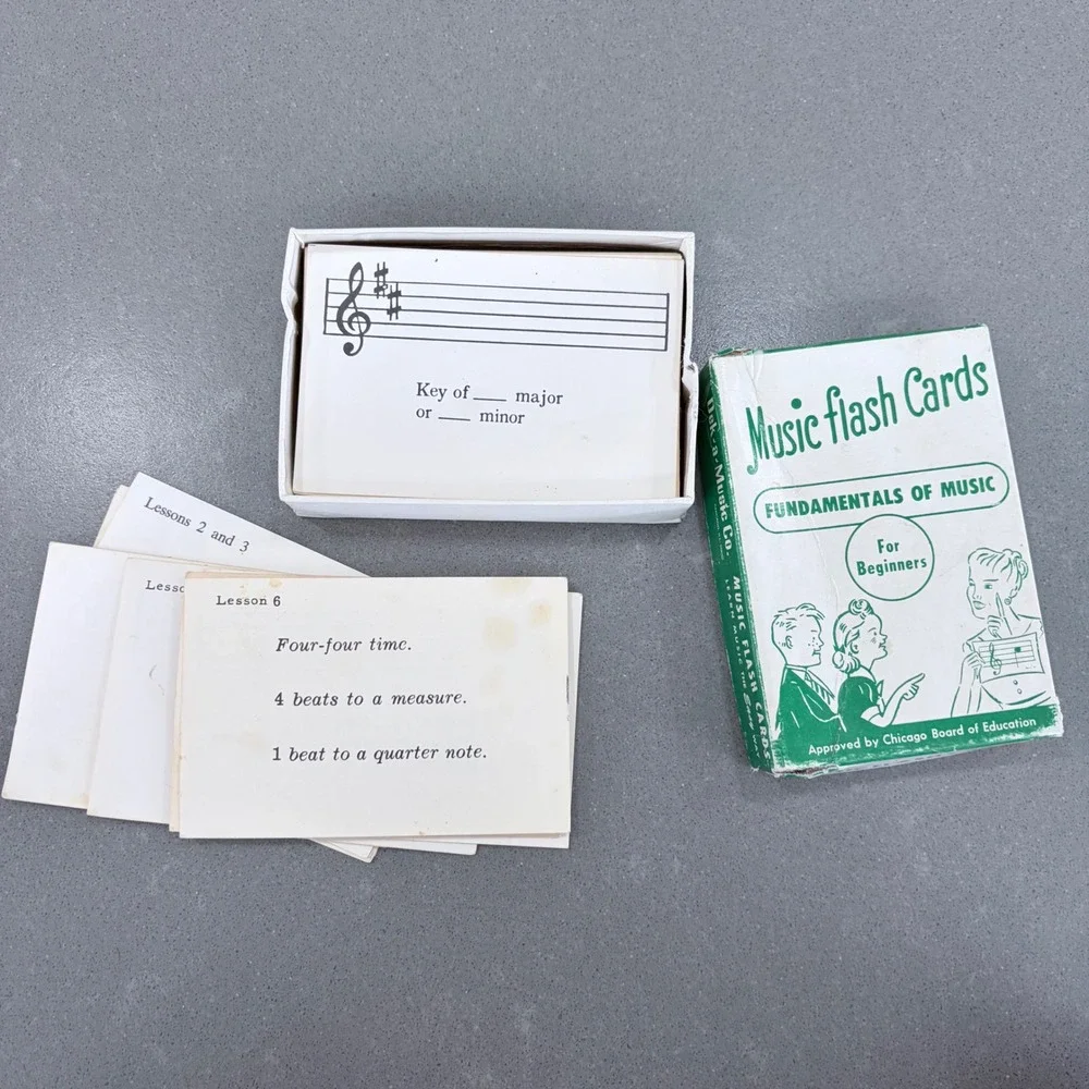 Vintage Dek-a-Music Co Music Flash Cards Fundamentals of Music Chicago Board Ed